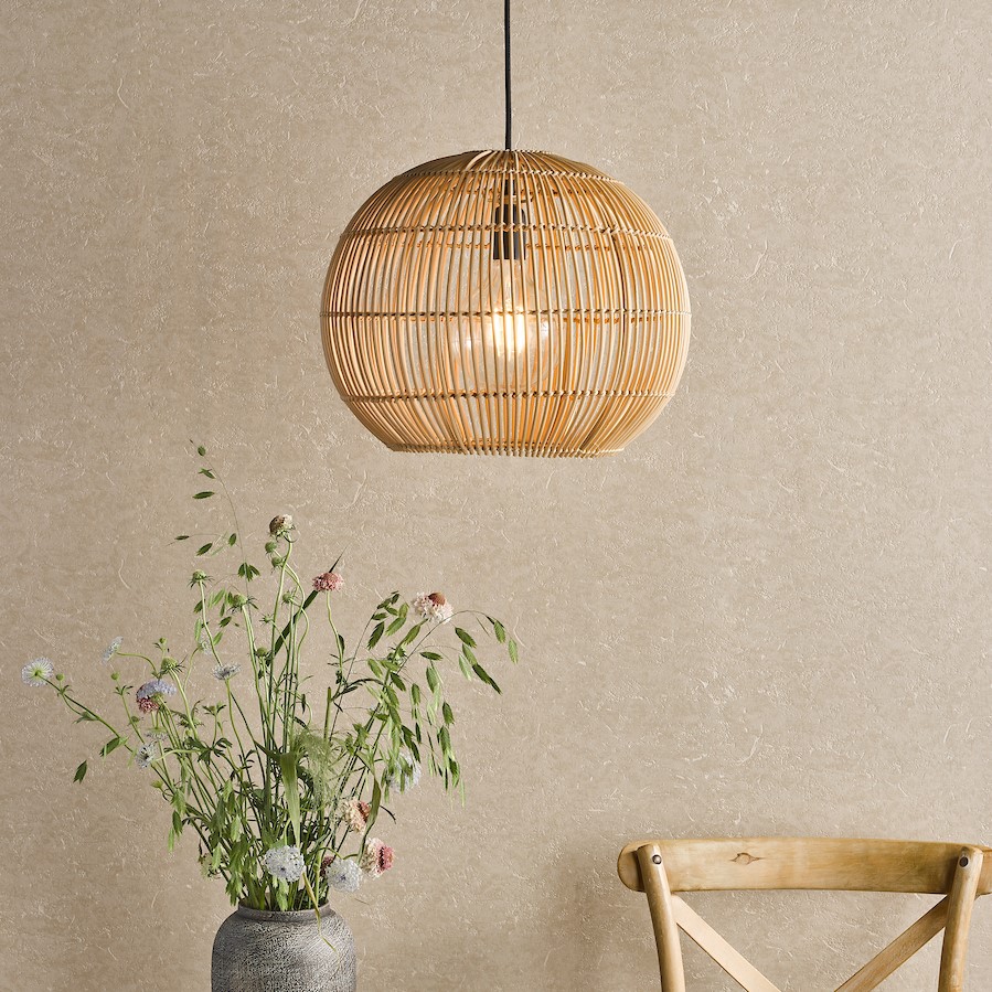Sustainable rattan globe pendant