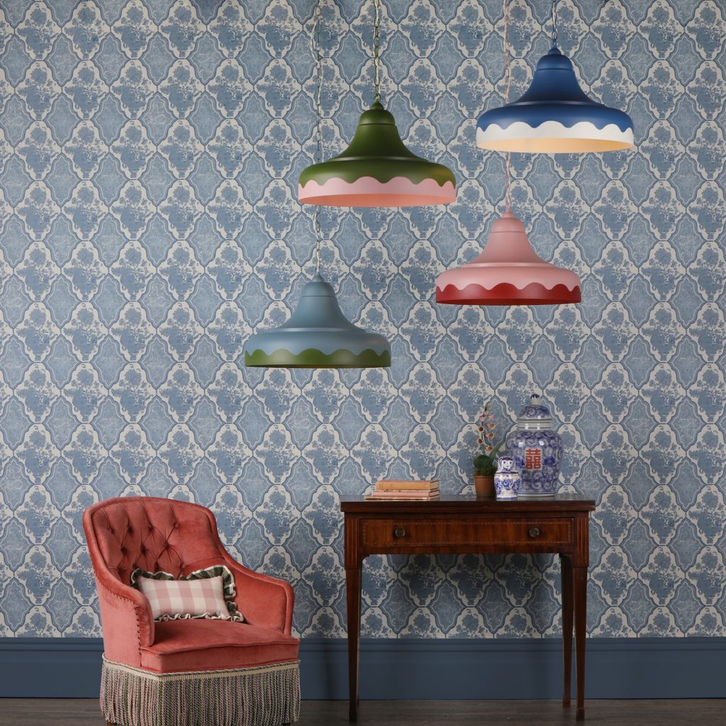 duel coloured industrial style dome pendant