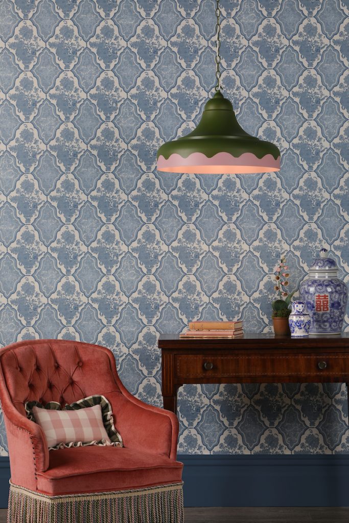 2 Tone Ceiling Pendant | Jewel Beatle Green & Hellebore Pink