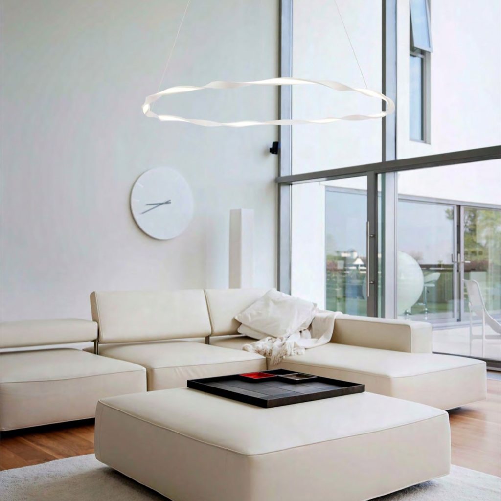 LED Twist Hoop XL Ceiling Pendant White