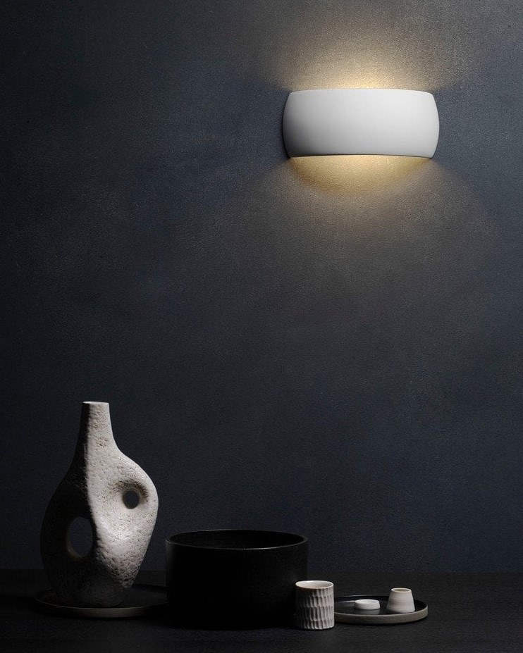 white plaster wall washer light