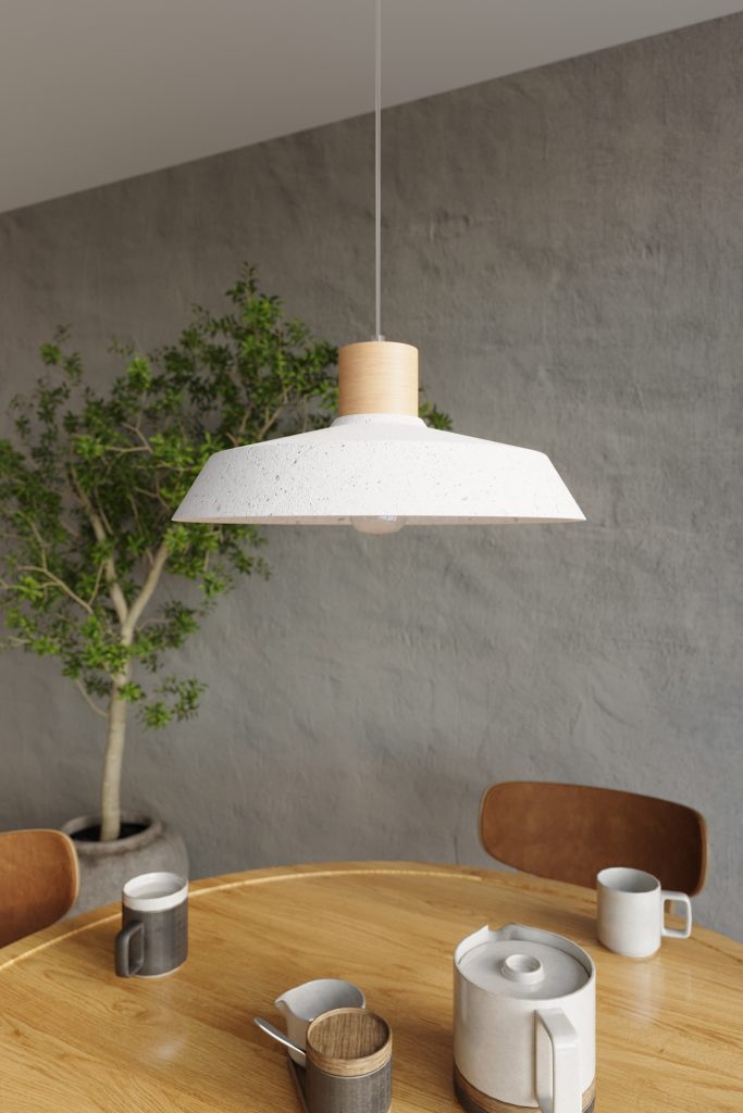 Concrete and Wood Ceiling Pendant