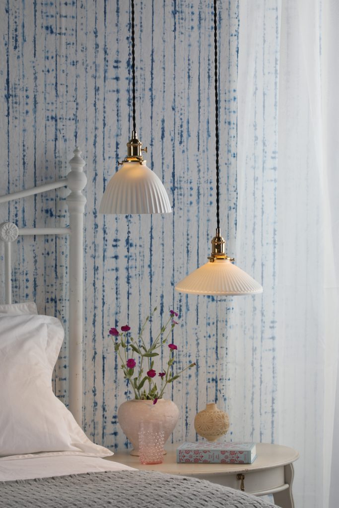 Natural Brass Pendants with Ceramic Domed & Ceramic Shallow Shades