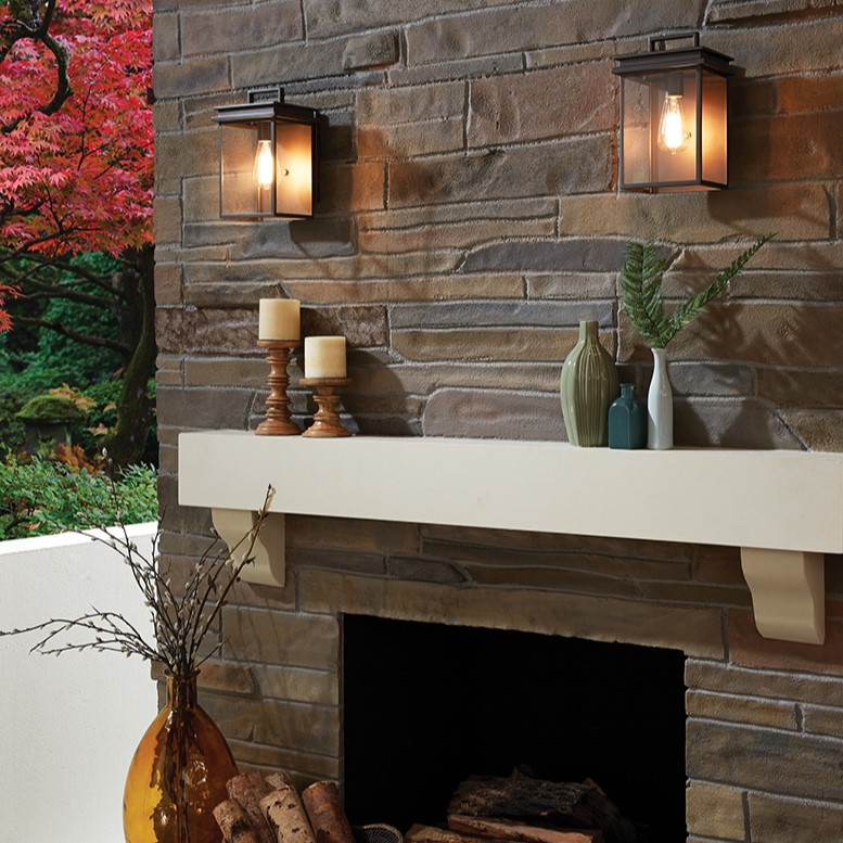 outdoor wall lantern in antique bronze finish (medium)
