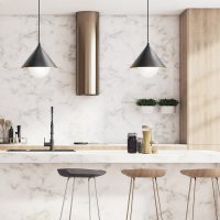black and white lighting monochrome kitchen trends