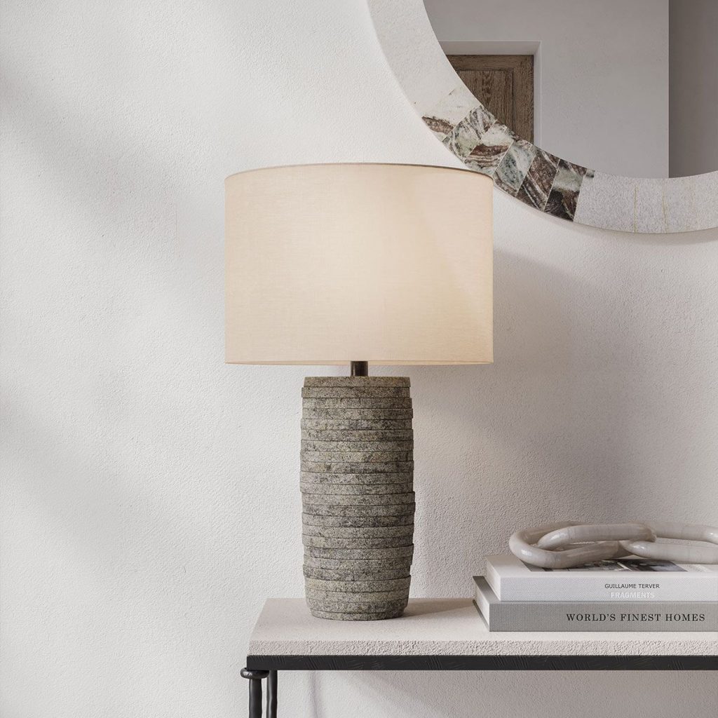 Create a warm welcome with a tactile rustic table lamp.