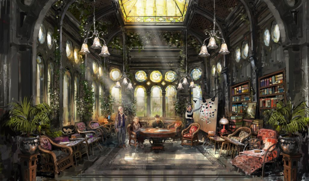 a lighting concept image for a large orangery