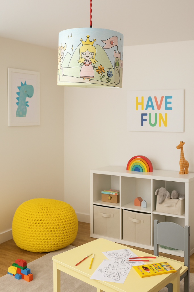 colourful playroom lighting