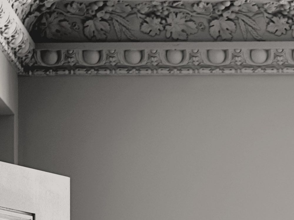 cornice and plaster mouldings typical of the Victorian era
