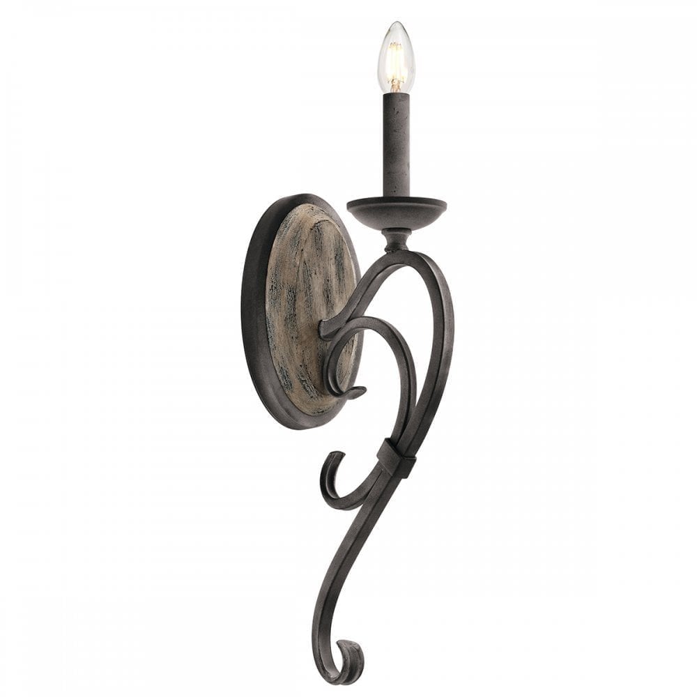 an aged bronze wall sconce perfect for castles or periods style properties