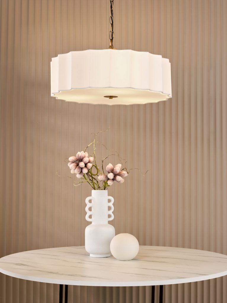 a modern minimalist scalloped detail easy fit lamp shade