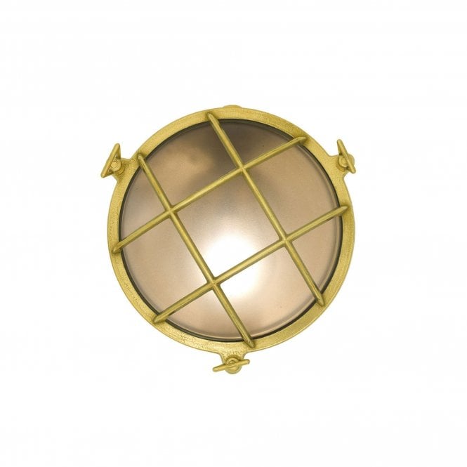 7028 round brass bulkhead with frosted glass and front guard**LAST ONE**