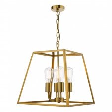 ACADEMY 4 Light Ceiling Lantern in Natural Brass