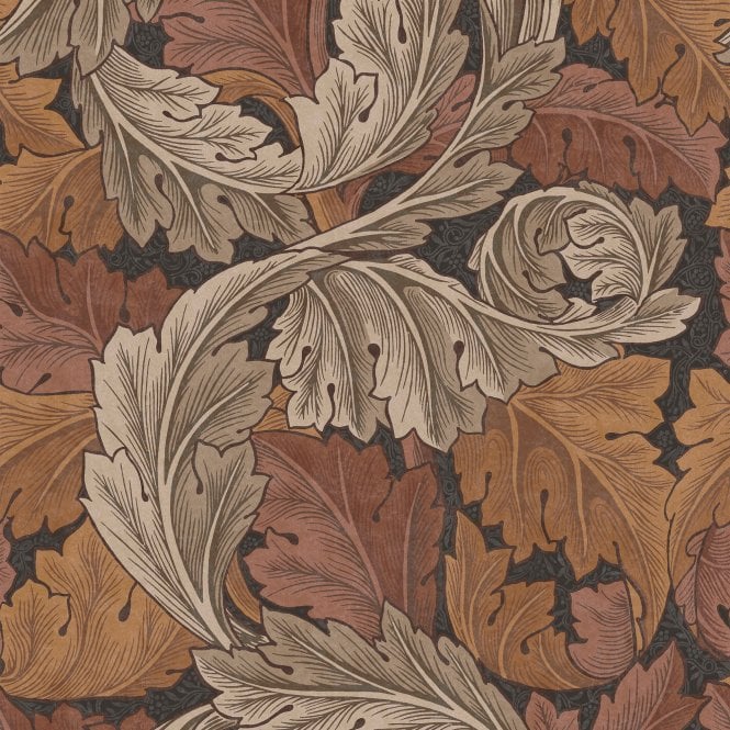Acanthus Burnt Orange Orange Wallpaper
