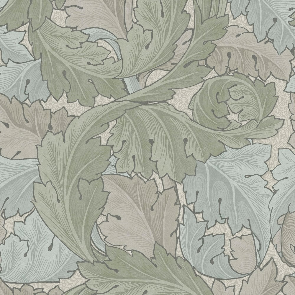 William Morris Acanthus Sage DuckEgg Blue Wallpaper Lighting Company