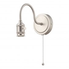 Single Wall Light Antique Chrome Bracket Switched