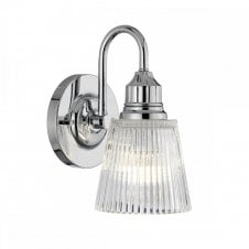 bathroom wall light in polished nickel
