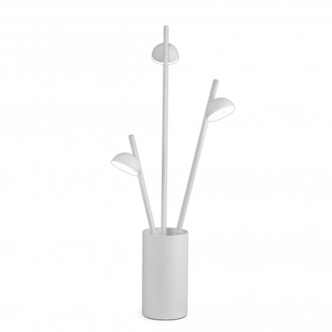 ADN 3 light modern LED table lamp in white finish