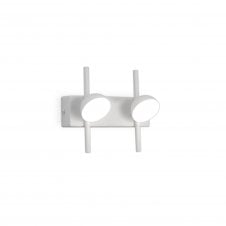 ADN modern twin LED wall light in white finish
