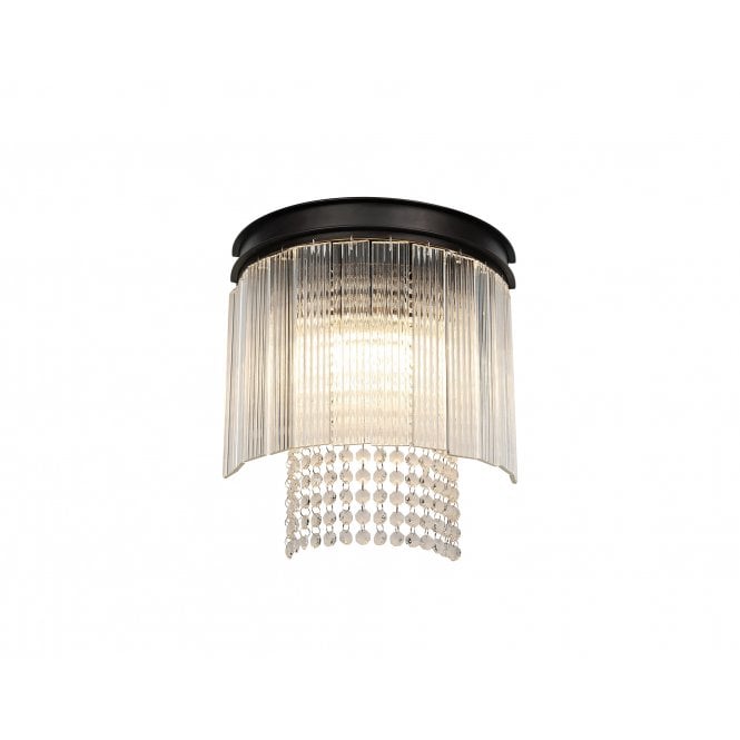 AESTHETIX 2 Light Wall Light Chandelier with Crystal and Glass in Light Brown Oxide