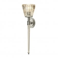 AGATHA 2 light torchiere style bathroom wall light in brushed nickel