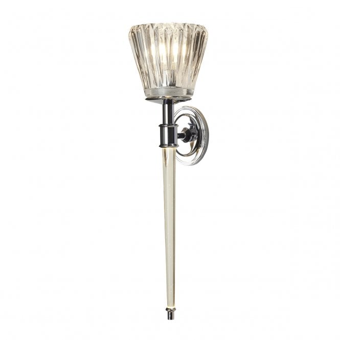 AGATHA 2 light torchiere style bathroom wall light in polished chrome