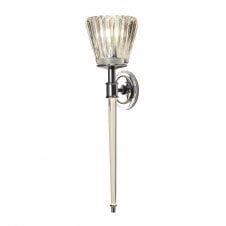 AGATHA 2 light torchiere style bathroom wall light in polished chrome