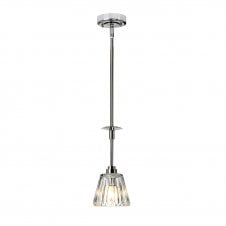AGATHA polished chrome LED bathroom pendant with cut glass shade