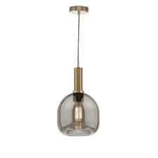 Bronze Suspension With AIDEN Easy Fit Ceiling Shade Ceiling Pendant Smoked Glass