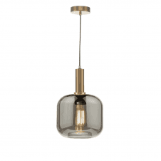 Bronze Suspension With AIDEN Easy Fit Ceiling Shade Ceiling Pendant Smoked Glass