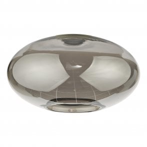 Aiden Easy Fit Ceiling Shade Oval Smoked Glass 25cm