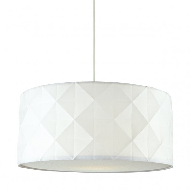 AISHA faceted white cotton easy fit pendant shade