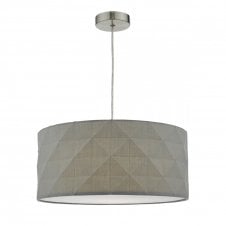 AISHA facetedcotton easy fit pendant shade in grey