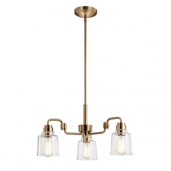 AIVIAN 3 Light Chandelier In Steel And Glass