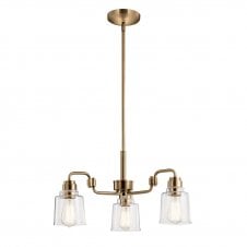 AIVIAN 3 Light Chandelier In Steel And Glass