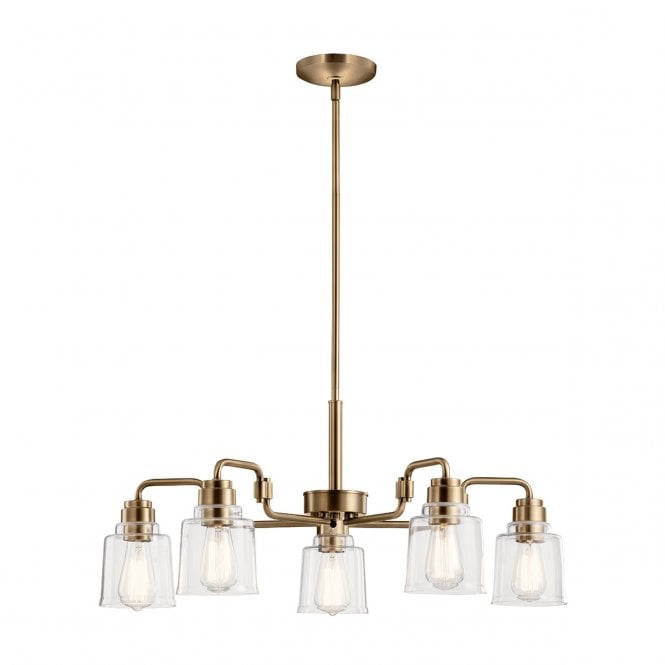 AIVIAN 5 Glass Light Chandelier In Steel