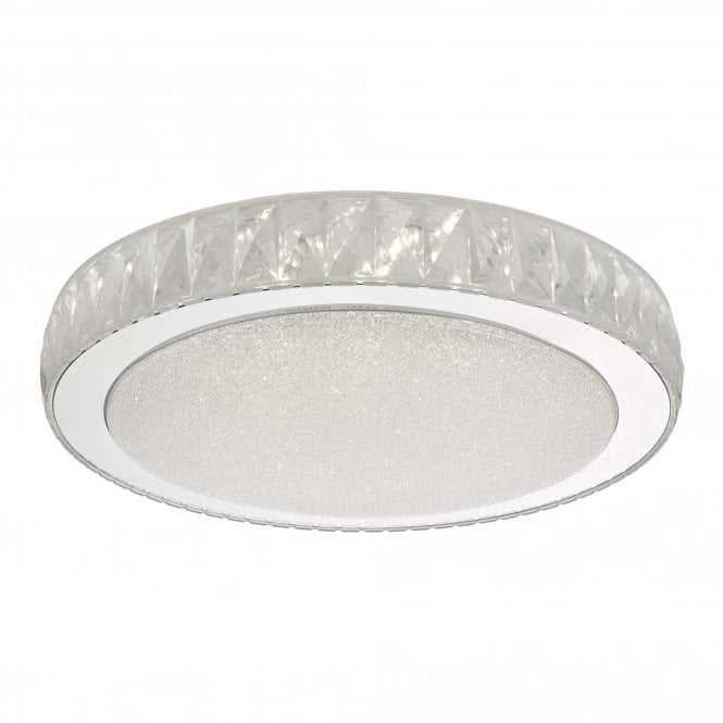 AKELIA Flush Ceiling Light Sparkly Acrylic with Stainless Steel Large LED