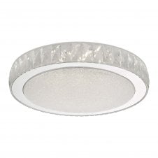 AKELIA Flush Ceiling Light Sparkly Acrylic with Stainless Steel Large LED