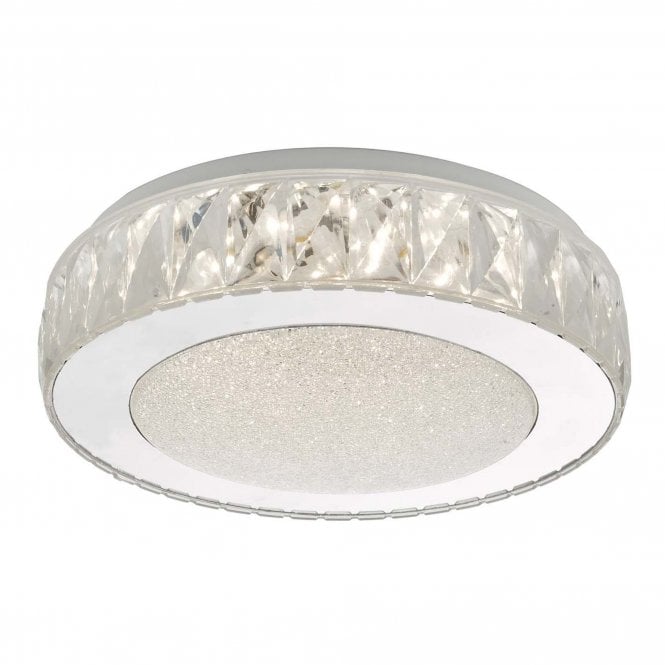AKELIA Flush Ceiling Light Sparkly Acrylic with Stainless Steel Small LED