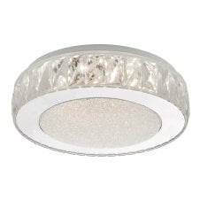 AKELIA Flush Ceiling Light Sparkly Acrylic with Stainless Steel Small LED