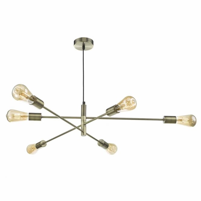 ALANA 6 light antique brass ceiling pendant