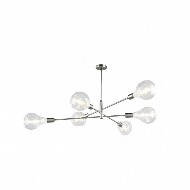 ALANA sputnik 6 light pendant in a satin chrome finish