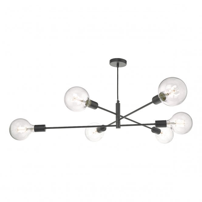 ALANA sputnik 6 light pendant in black finish