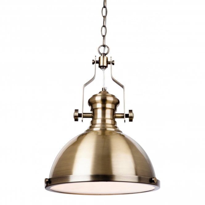 ALBION industrial antique brass ceiling pendant