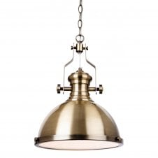 ALBION industrial antique brass ceiling pendant