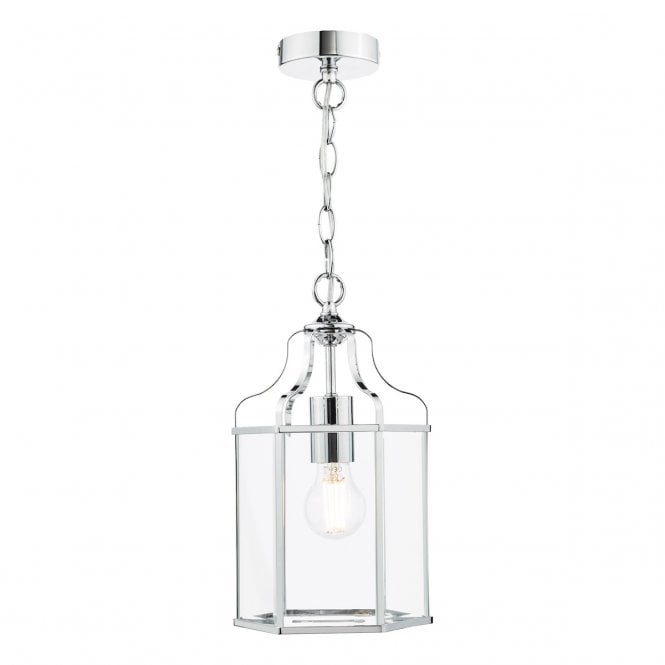 Aled Polished Chrome and Glass Pendant 