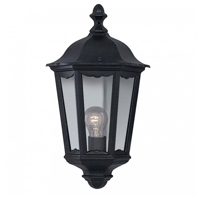 ALEX black aluminium flush garden wall lantern IP44