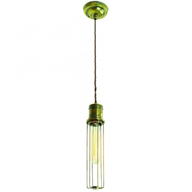 Alexander Pendant Antique Brass C/W LB1 Bulbs