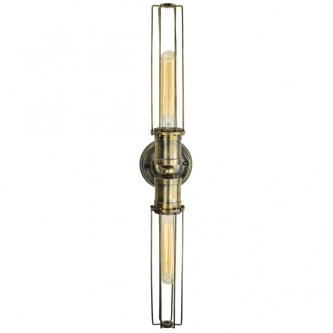 Alexander Twin Wall/Ceiling Antique Brass C/W LB1 Bulbs