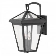 ALFORD PLACE 2 Light Small Wall Lantern in Matte Black with Clear Glass